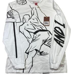 Mitchell & Ness x AND1 Slam Dunk T-Shirt Large White Basketball Streetball New
